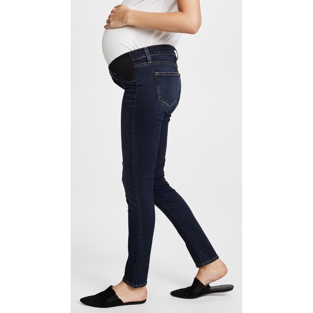 PAIGE Verdugo Ultra Skinny Maternity Jeans Dark Wash Side Elastic Size 27